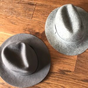 Gray felt fedora hat bundle